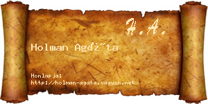 Holman Agáta névjegykártya